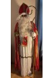 Saint Nicolas de luxe complet avec perruque barbe et crosse