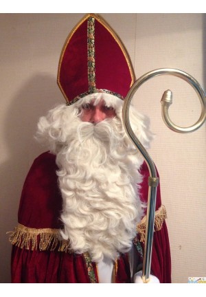 Perruque + barbe écru pour saint nicolas top qualité