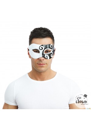 masque loup noir et blanc homme